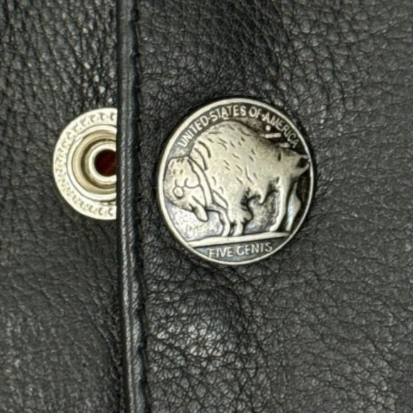 Milwaukee Mens 52 Black Premium Leather Biker Riding Vest Orange Lined VNeck NWT - Picture 4 of 11